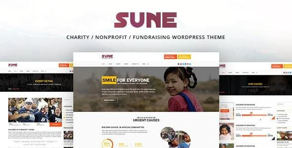 SUNE – Charity / Nonprofit / Fundraising WordPress Theme